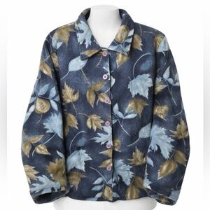 Vintage Tradition Country Collection Fleece Button-Up Jacket Women’s 12 Floral